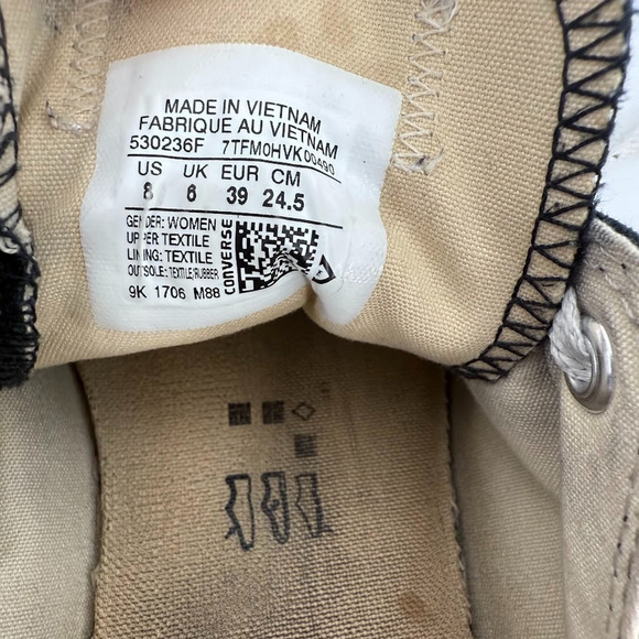 Converse Chuck Taylor All Star Low Black Canvas Shoes Women’s 8 Classic Sneakers - Picture 3 of 11